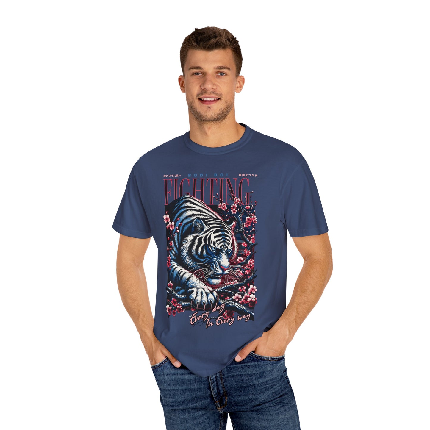 Fierce Tiger Graphic Tee, Vintage Style T-shirt, Unisex Casual Wear, Perfect Gift for Animal Lovers, Fight Against Negative Energy