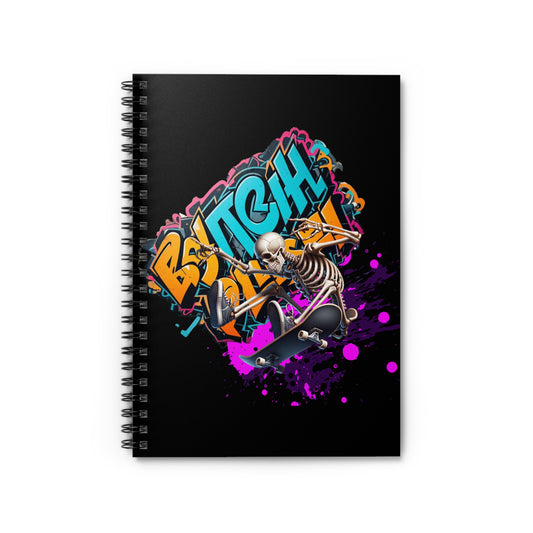 Skateboard Skull Spiral Notebook - Artistic Sketchbook for Creatives, Journaling, Note Taking, Gift for Skaters, College Supplies, [...]
