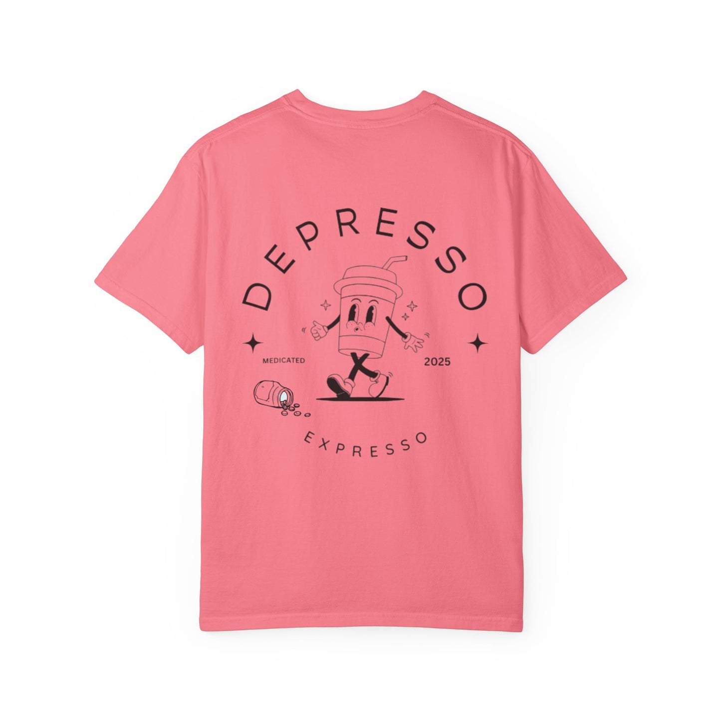 Depresso Expresso Garment-Dyed T-Shirt, Vintage Coffee Lover Tee, Casual Unisex Wear, Gift for Baristas, Perfect for Everyday Style