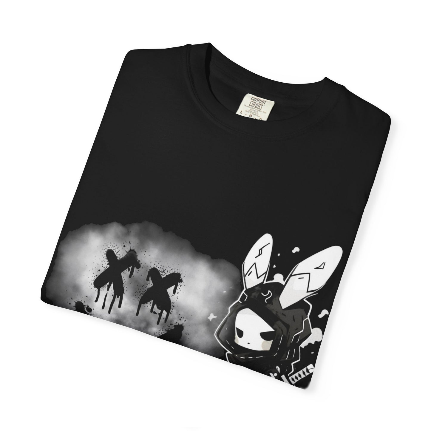 Artistic Graphic Tee featuring Unique Bunny Design, Unisex T-Shirt, Casual Wear, Streetwear, Gift for Anime Lovers, Alternative Fashion