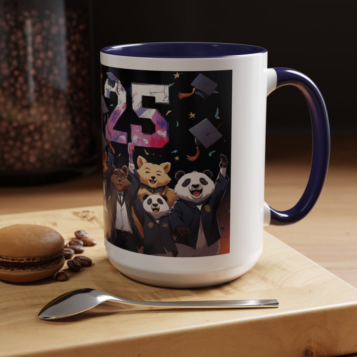 Anime Animals Graduation Celebration Coffee Mug, Funny Animal Graduation Mug, Custom Graduate Gift, Class of 2025 Mug, Unique Graduation Present