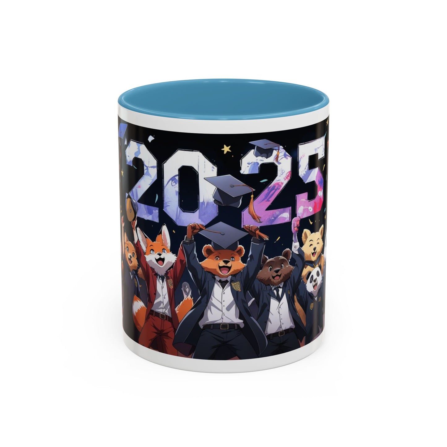 Anime Animals Graduation Celebration Coffee Mug, Funny Animal Graduation Mug, Custom Graduate Gift, Class of 2025 Mug, Unique Graduation Present