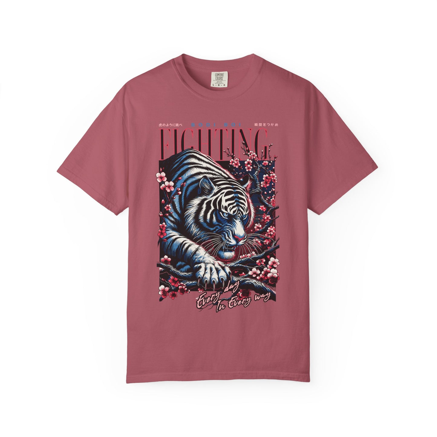 Fierce Tiger Graphic Tee, Vintage Style T-shirt, Unisex Casual Wear, Perfect Gift for Animal Lovers, Fight Against Negative Energy