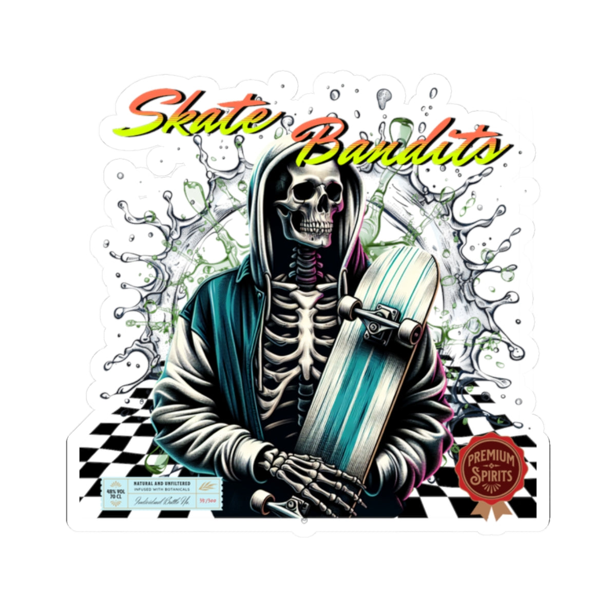 Skate Bandit Stickers, Cool Skateboard Stickers, Edgy Art for Teens, Unique Gift for Skaters, Halloween Decor, Laptop Decals