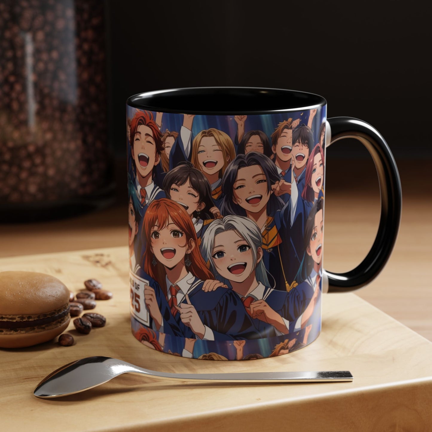 Anime Graduation Celebration Coffee Mug, Class of 2025 Mug, Anime Friends Mug, Gift for Graduates, School Spirit Mug