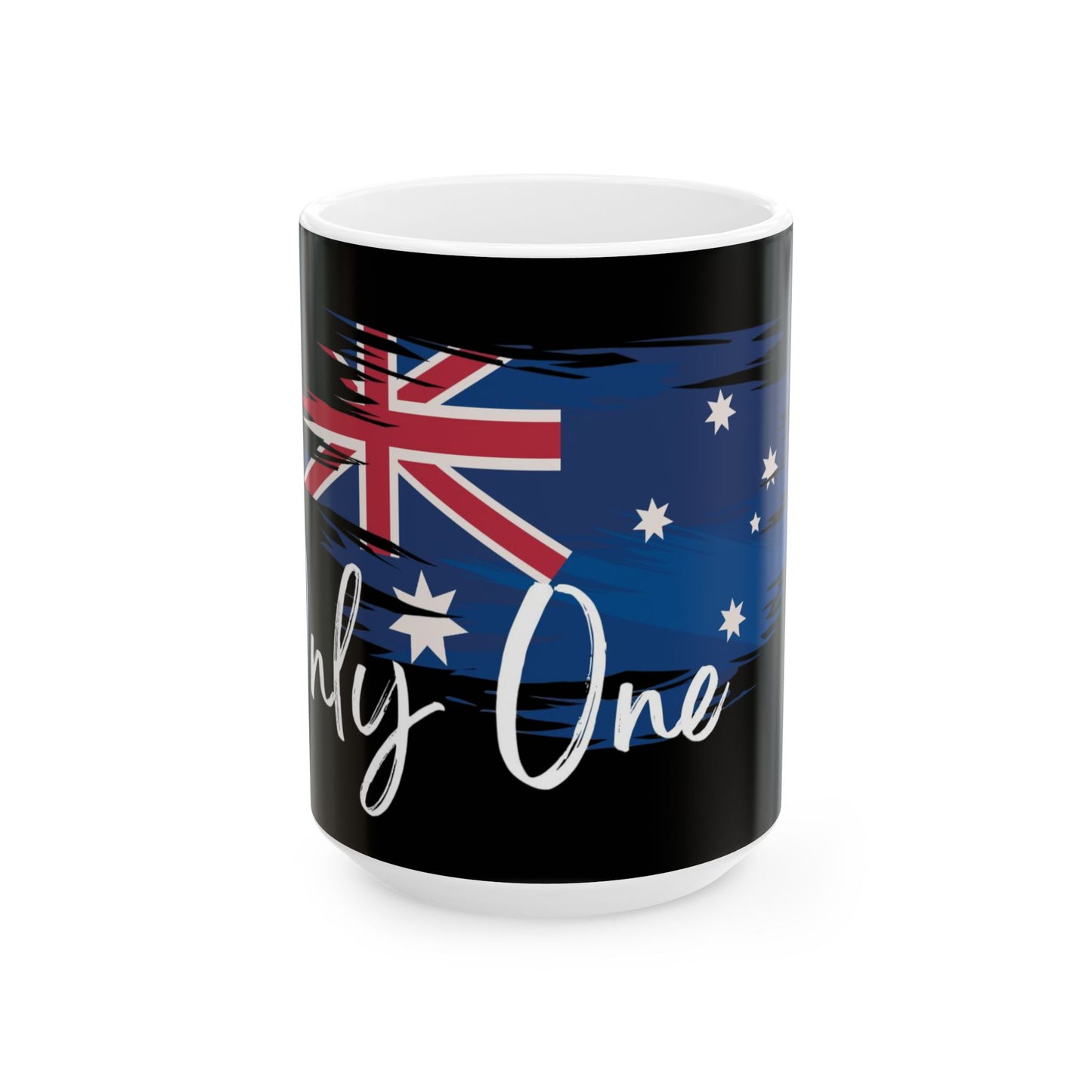 Ceramic Mug with Australian Flag only one Design, Perfect for Coffee Lovers, Gift for Australia Day, Personalized Travel Mug, Black and White Decor
