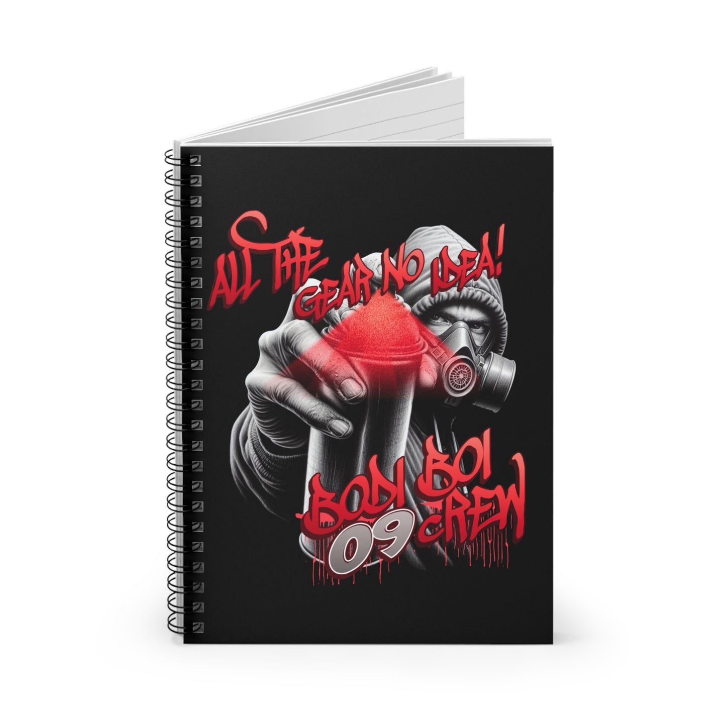Graffiti Art Spiral Notebook - Urban Creative Journal, Street Art Sketchbook, Gift for Artists, Birthday Present, Cool Stationery