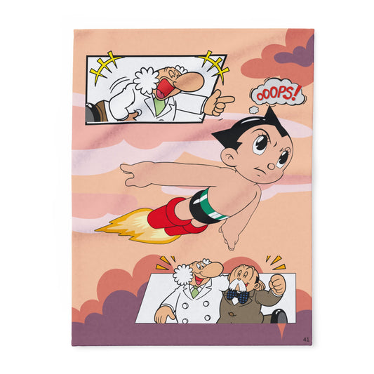 Astro Boy Fleece Blanket, Cozy Cartoon Throw, Retro Comic Blanket, Gift for Kids, Home Décor