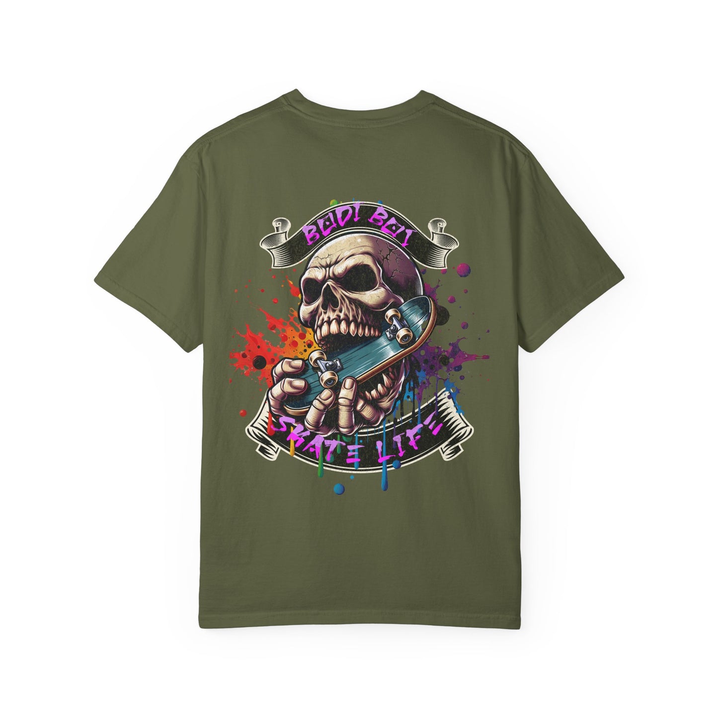Bold Vibe Unisex Garment-Dyed T-Shirt - Edgy Skate Life Design, Casual Wear, Streetwear, Gift for Skaters, Unique Graphic Tee