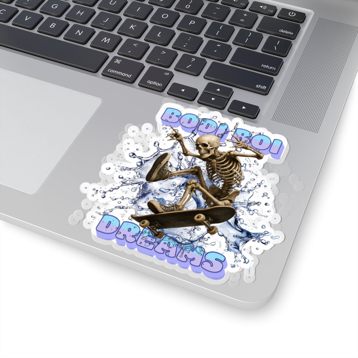 Cool Skeleton Skateboard Kiss-Cut Stickers | Bodoi Boi Dreams | Perfect for Laptops, Water Bottles, Skateboards, Parties, Halloween