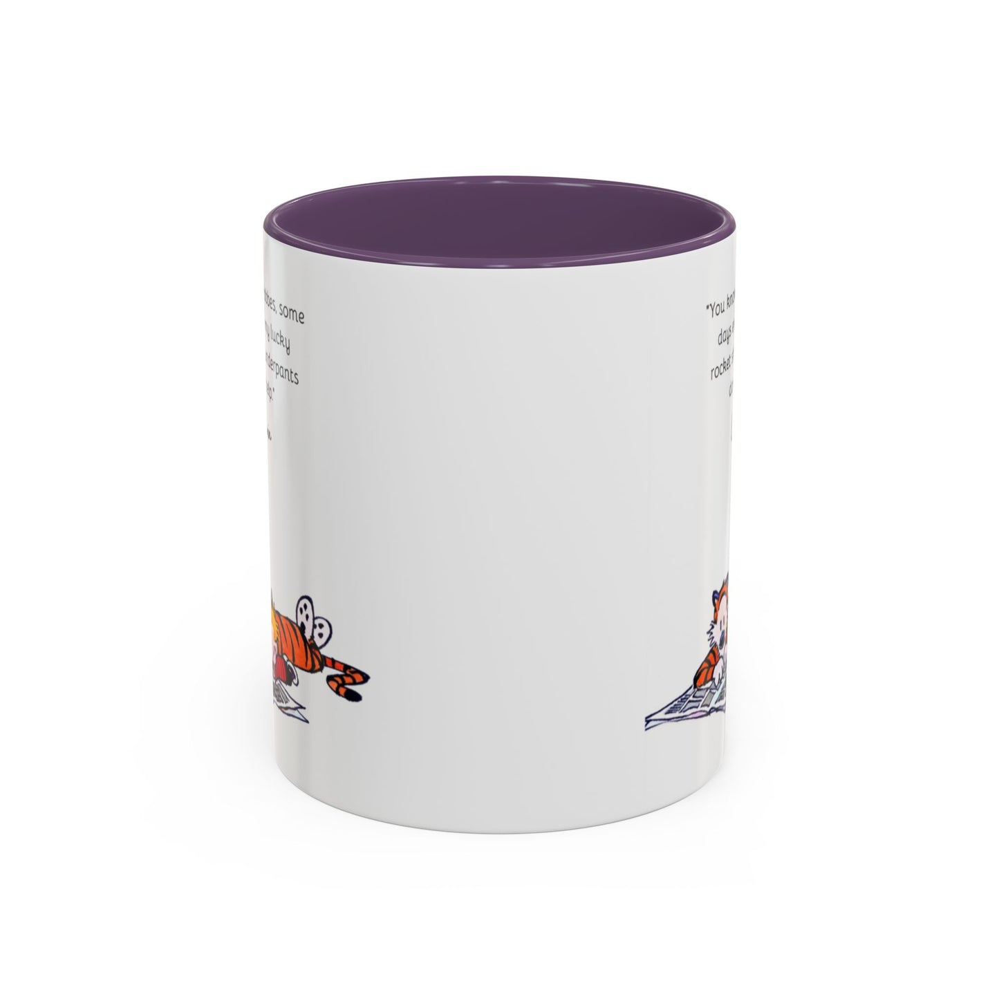 Calvin and Hobbes Inspired Accent Coffee Mug - Fun Gift for Fans, Morning Coffee, Cute Quote Mug, Whimsical Gift, Reading Companion
