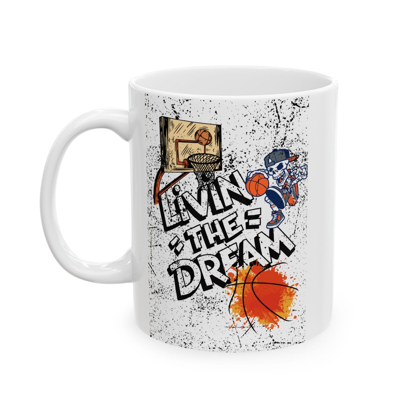 Artistic Basketball Ceramic Mug - Perfect for Sports Fans, Gifts for Him, Unique Coffee Cup, Basketball Lover's Gift, Home & Office Decor