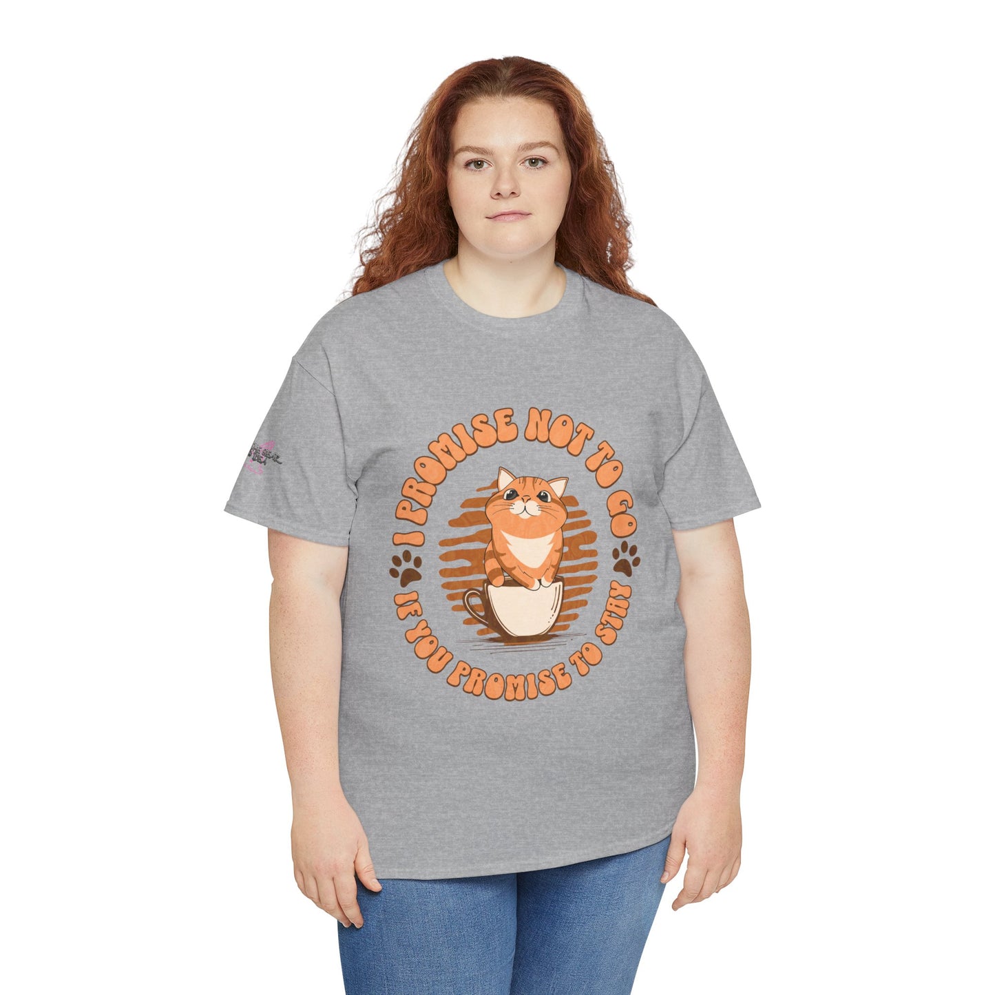 Promise Not to Go Cat Tee, Unisex Cotton T-Shirt, Gift for Cat Lovers, Cute Pet Shirt, Animal Lover Apparel