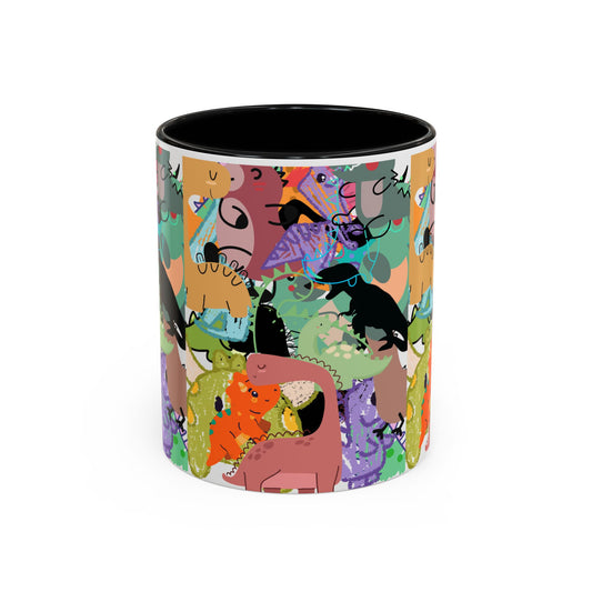 Vibrant Animal Pattern Coffee Mug, Fun Animal Mug, Colorful Mug Gift, Unique Coffee Cup, Quirky Cat Mug, Animal Lovers Drinkware