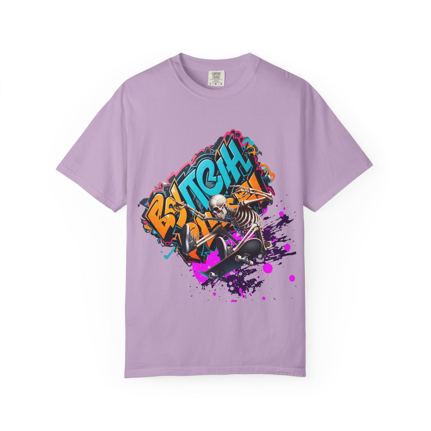 Edgy Skeleton Graffiti T-Shirt, Unisex Graphic Tee, Halloween Costume Shirt, Streetwear Style, Cool Gift for Teens