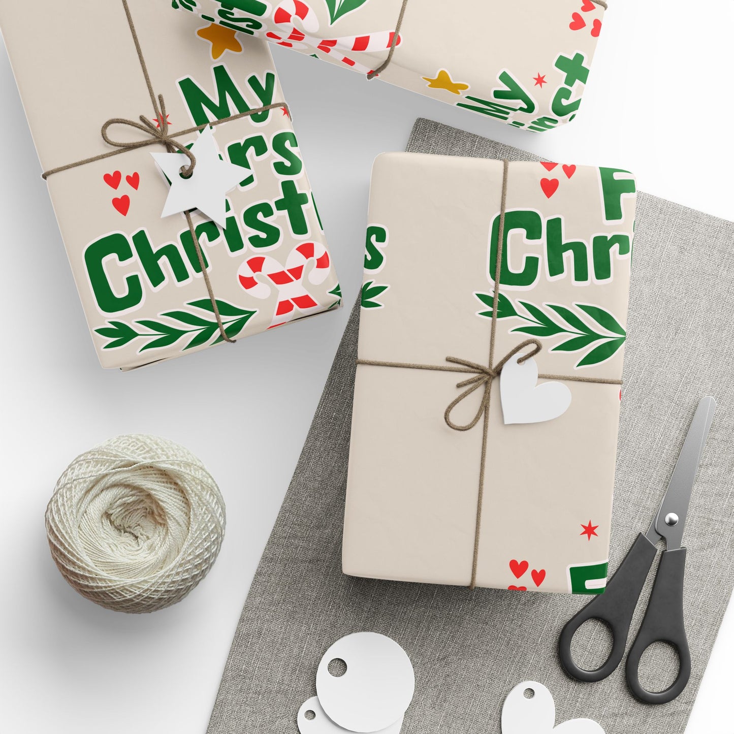 First xmas, Holiday Gift Wrap, Christmas Packaging, Eco-Friendly Wrap, Seasonal Decor, Unique Gift Presentation