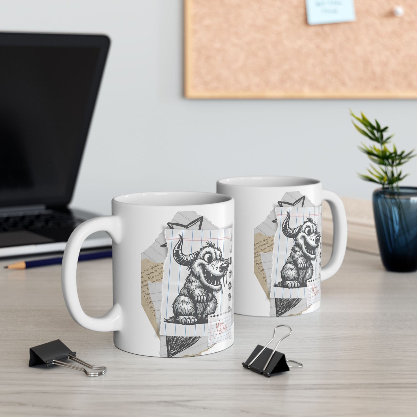 Whimsical You and Me Ceramic Mug, Unique Coffee Lover's Gift, Modern Kitchen Decor, Birthdays, Anniversaries, Holidays, Kitchen Accessories