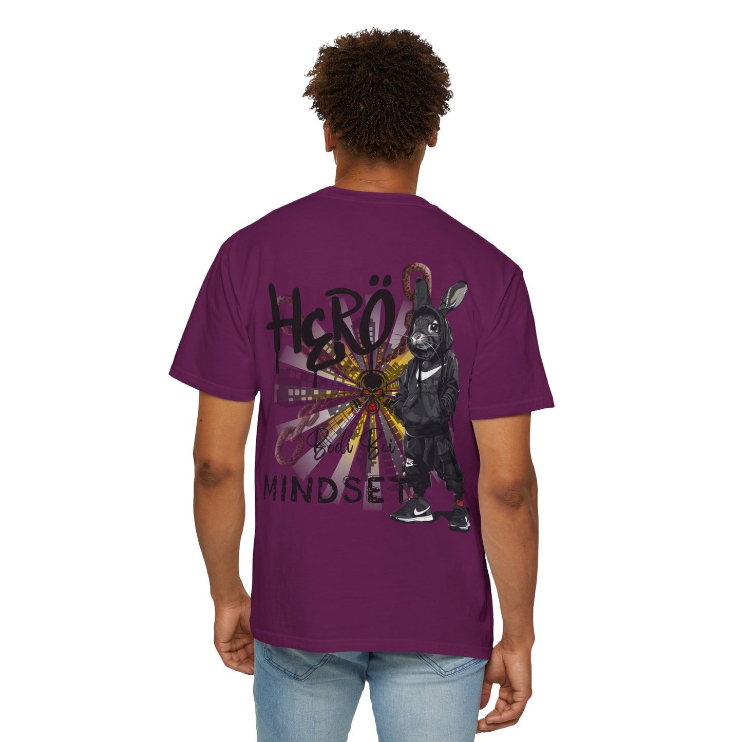 Hero Mindset Unisex Garment-Dyed T-shirt, Motivational Tee, Streetwear, Casual Wear, Gift for Him/Her, Urban Style Shirt