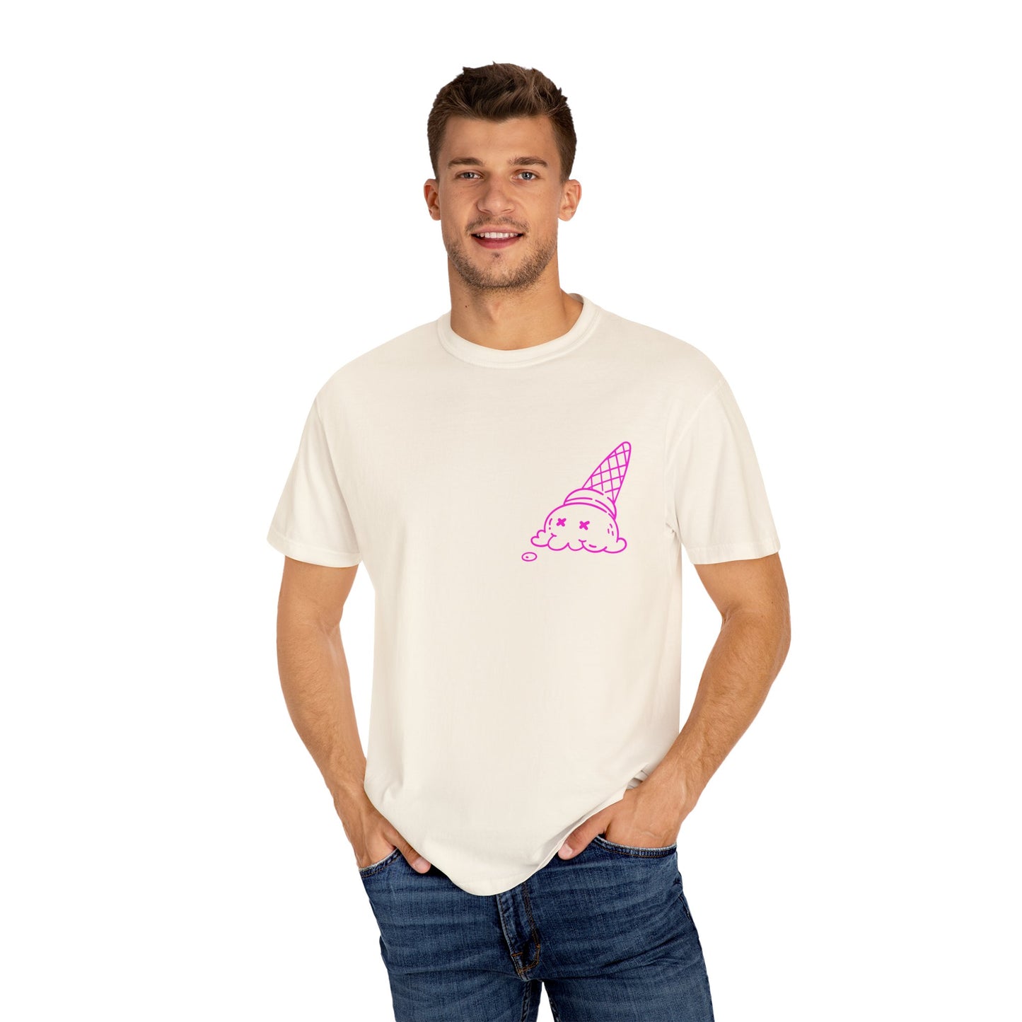 Cool Ice Cream & Helmet Graphic T-Shirt, Unisex Casual Tee, Gift for Ice Cream Lovers, Summer Vibes, Streetwear Fashion
