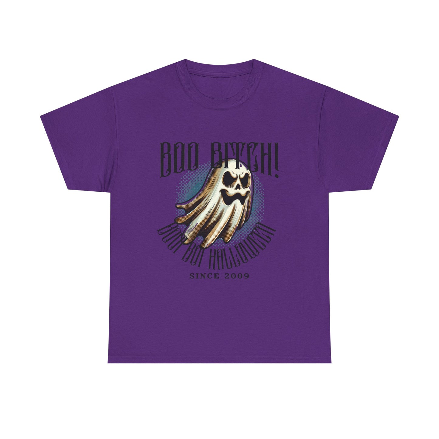 Boo Biych! Halloween Unisex Heavy Cotton Tee, Spooky T-Shirt, Halloween Costume Top, Ghost Graphic Shirt, October Festive Apparel