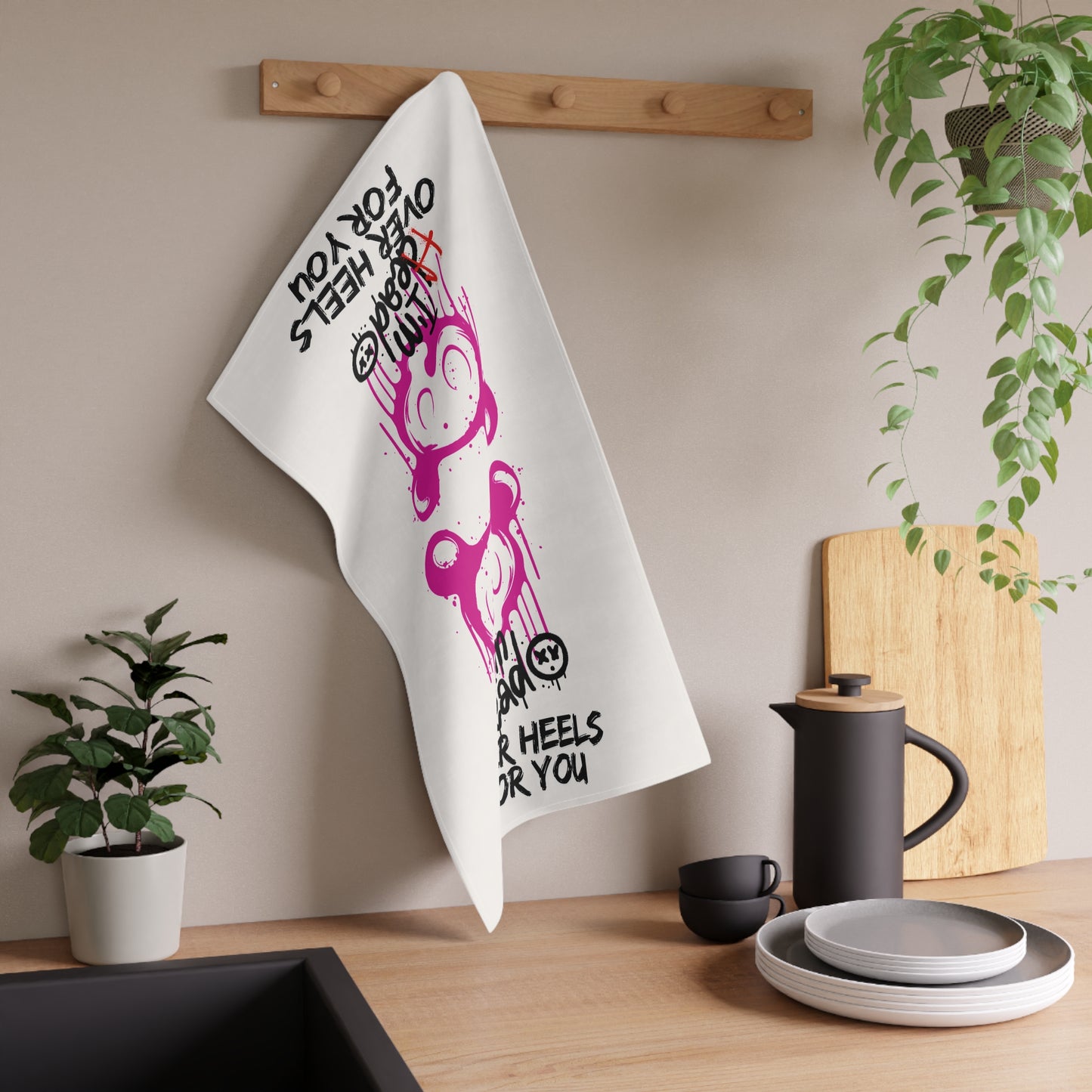 Cute & Playful Bear-Themed Tea Towels, Fun Kitchen Gift, Home Decor, Valentine's Day, Unique Dish Towels