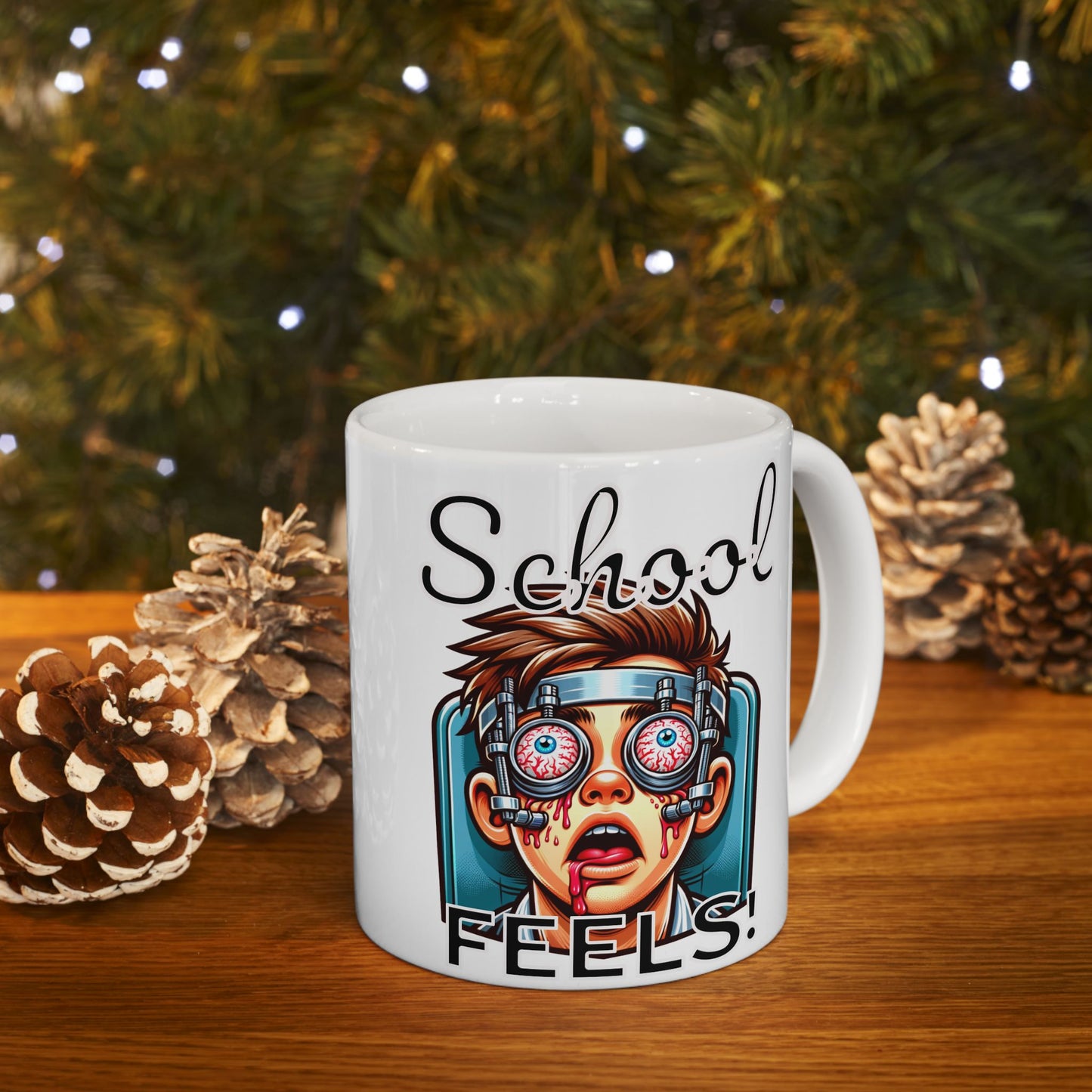 School Feels Ceramic Mug | Funny Gift for Teachers, Students, Back to School Present, Office Decor, 11oz/15oz