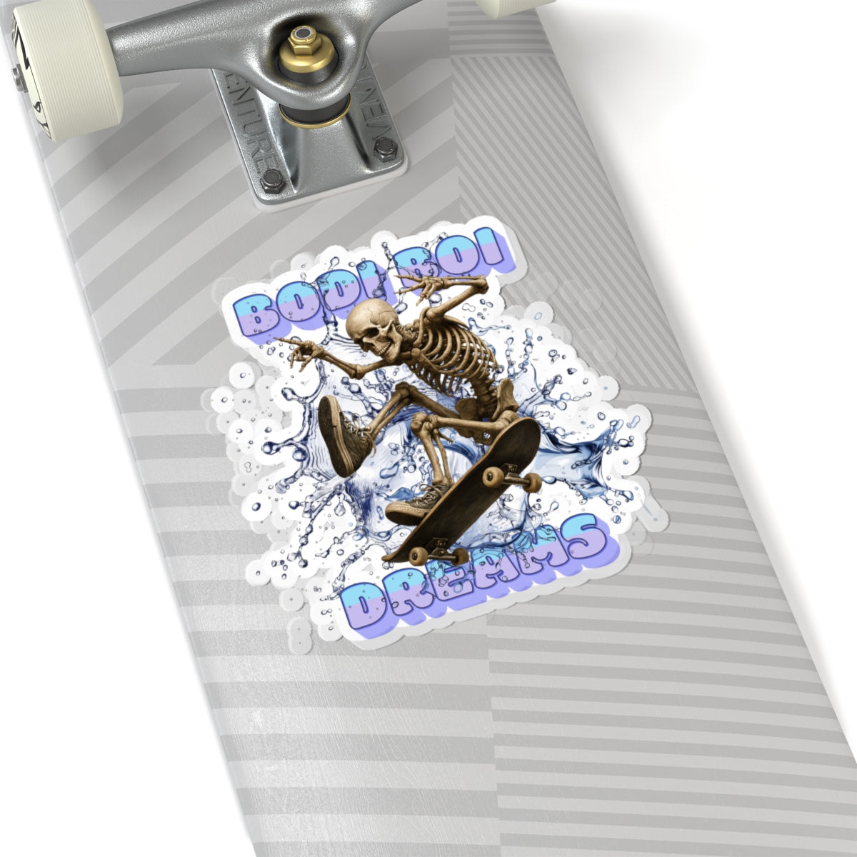 Cool Skeleton Skateboard Kiss-Cut Stickers | Bodoi Boi Dreams | Perfect for Laptops, Water Bottles, Skateboards, Parties, Halloween