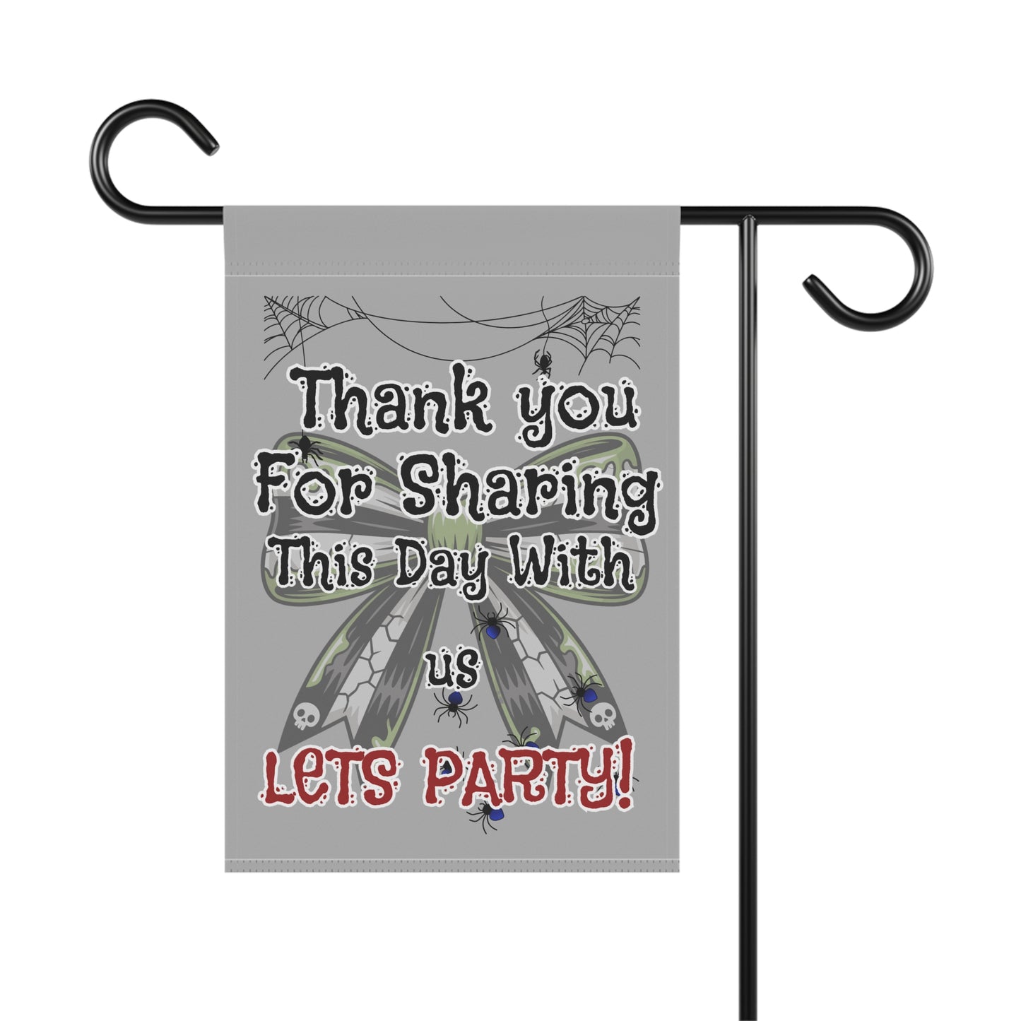 Garden Party Banner, Outdoor Decor, Halloween Party, Fall Celebration, Yard Sign, Festive Banner, Spider Theme