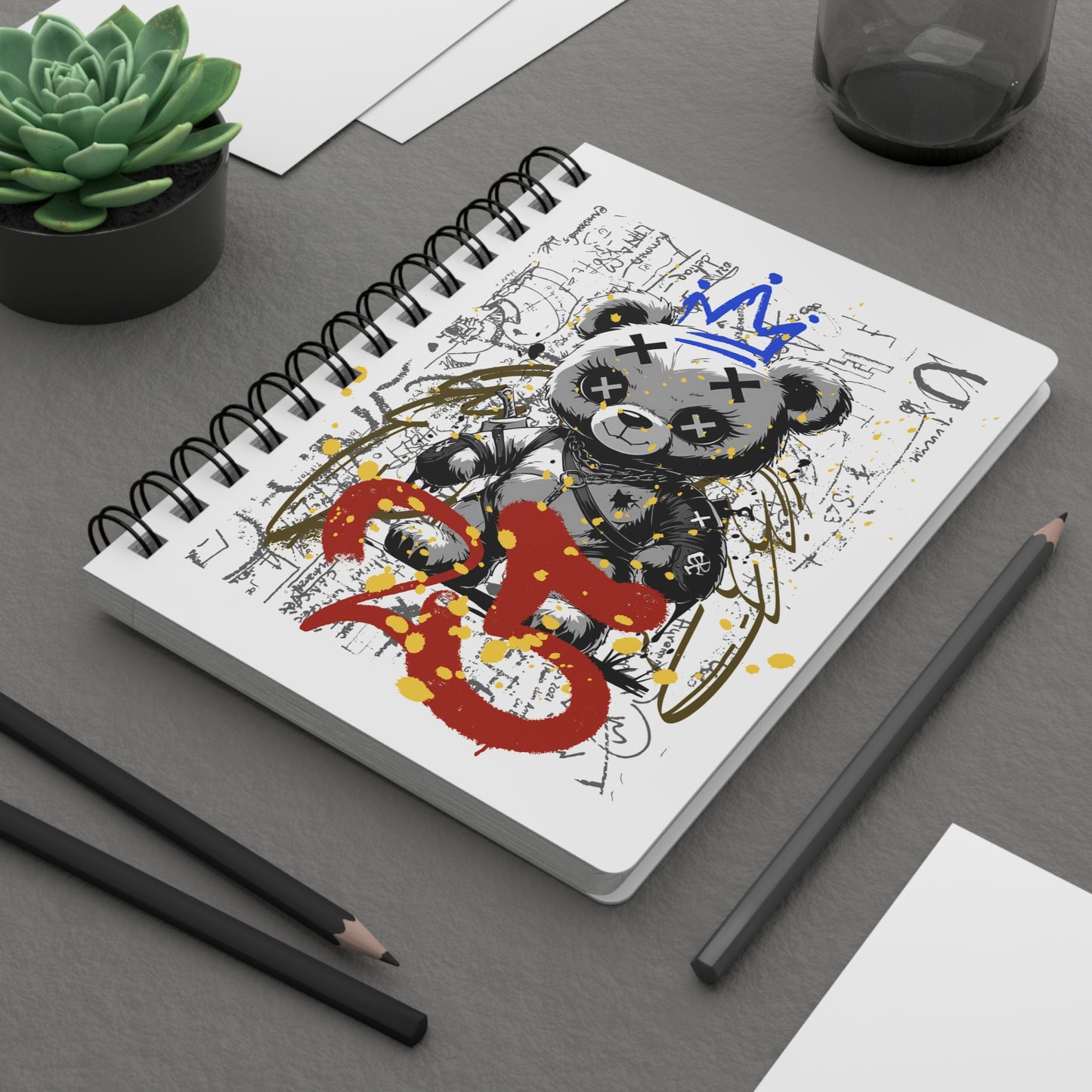 Urban Art Spiral Bound Journal Gothic Bear