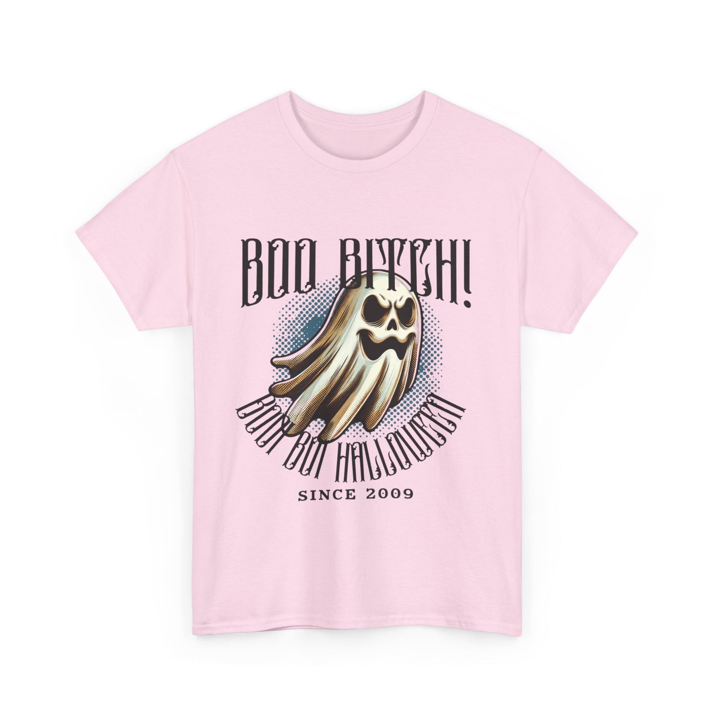 Boo Biych! Halloween Unisex Heavy Cotton Tee, Spooky T-Shirt, Halloween Costume Top, Ghost Graphic Shirt, October Festive Apparel