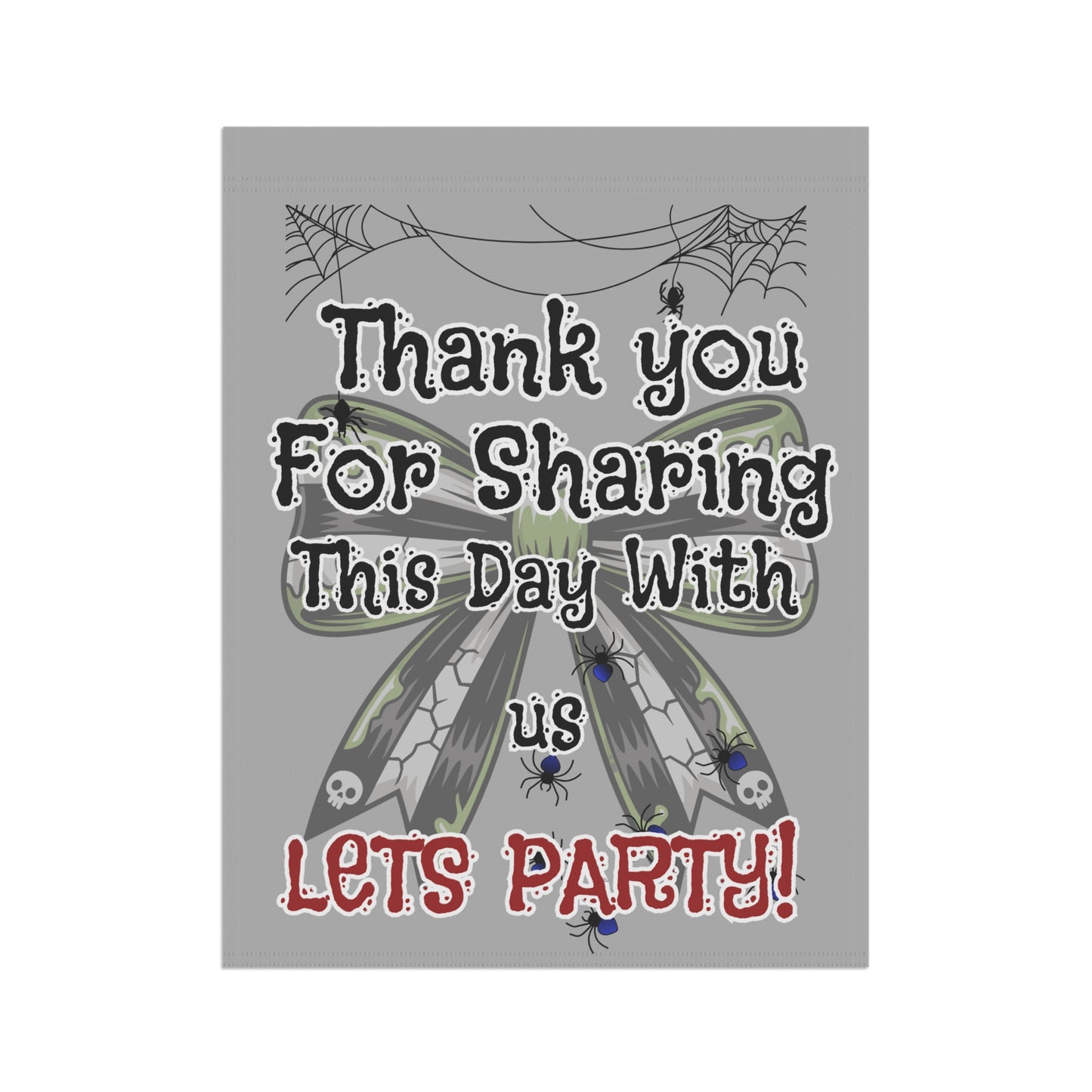 Garden Party Banner, Outdoor Decor, Halloween Party, Fall Celebration, Yard Sign, Festive Banner, Spider Theme