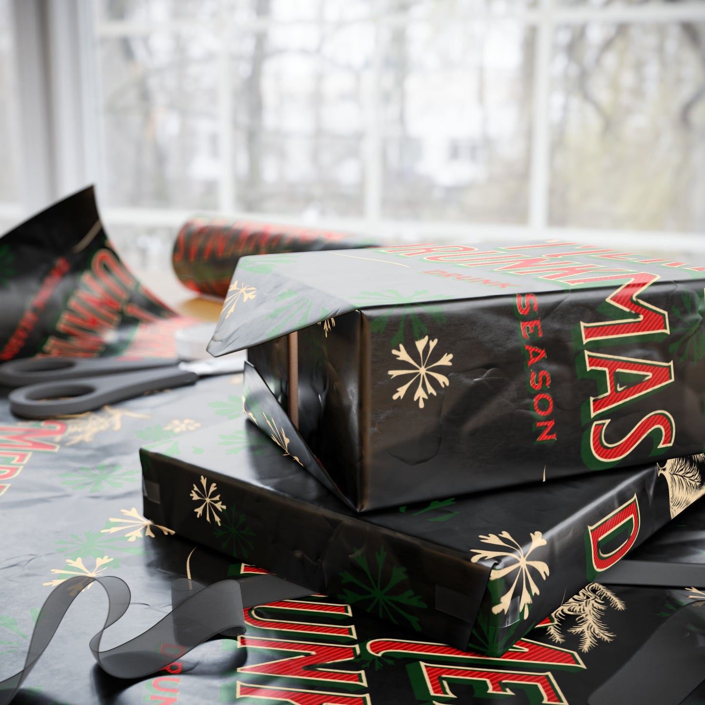 Festive Wrapping Paper Roll, Holiday Gift Wrap, Christmas Wrapping, Seasonal Paper, Eco-Friendly Gift Packaging