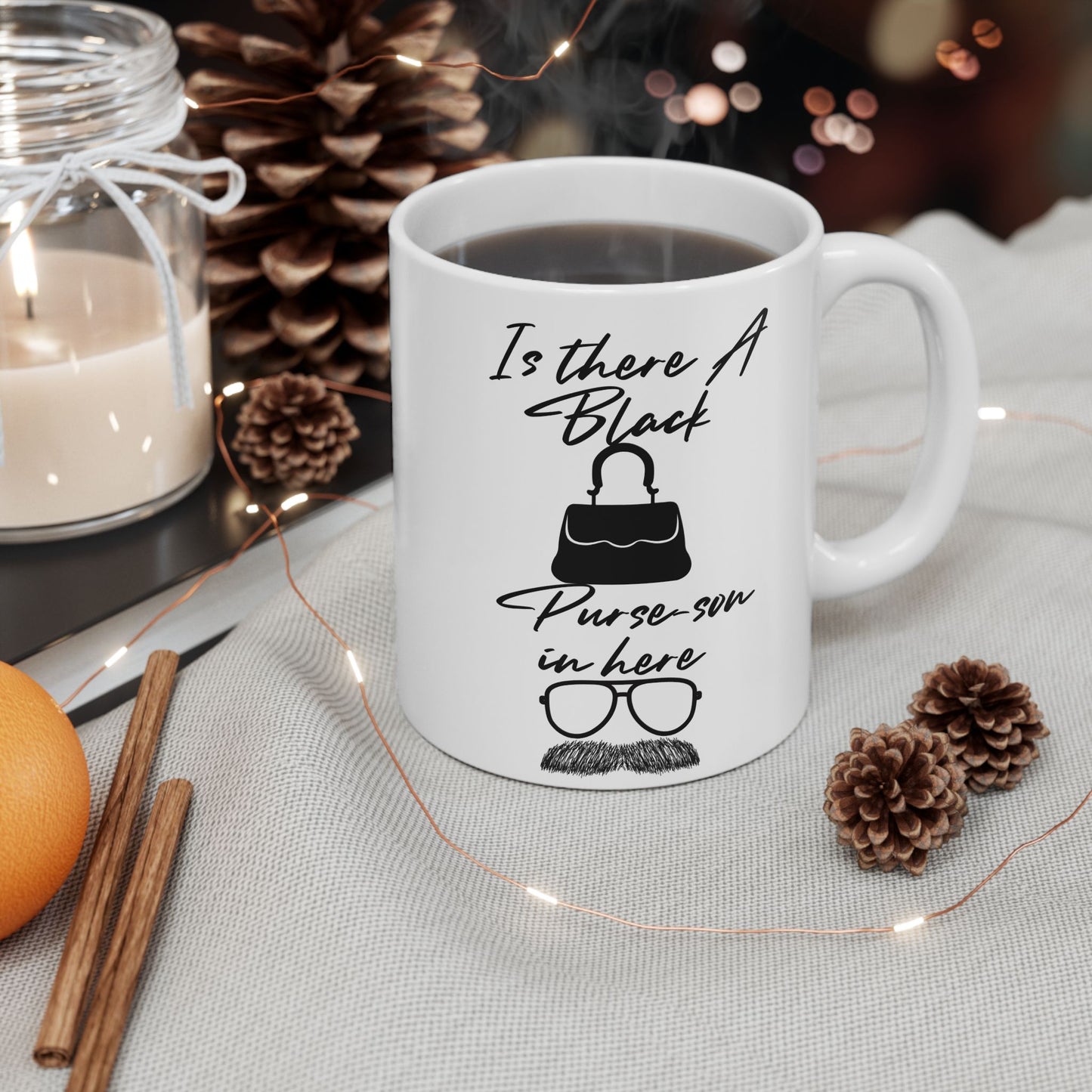 Black Purse  Ceramic Mug | Funny Coffee Cup for Teachers, Birthday Gift, Office Humor, 11oz 15oz