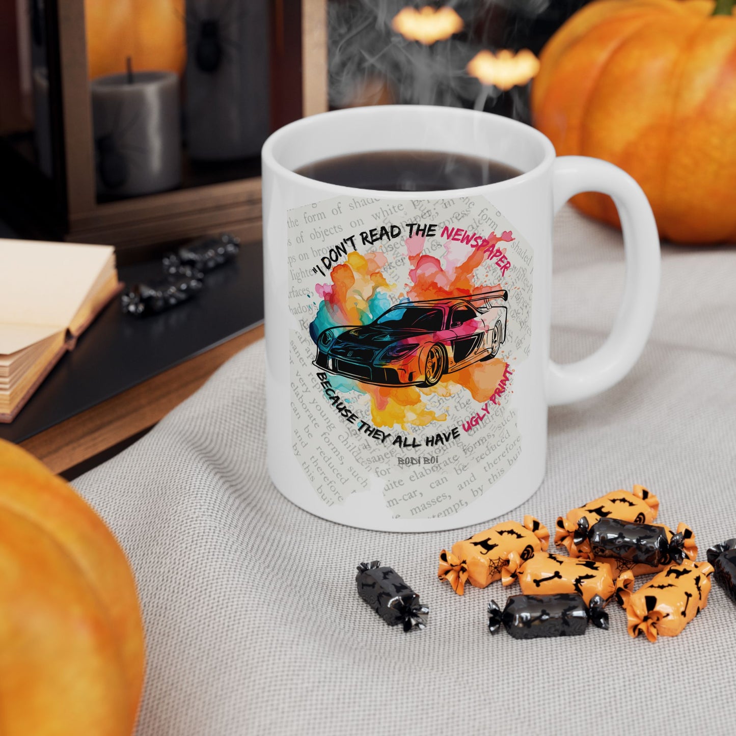 Colourful Fast and Furious Ceramic Mug, Coffee Cup for Motivation, Unique Gift for Friends, Home Decor, Happy Mornings