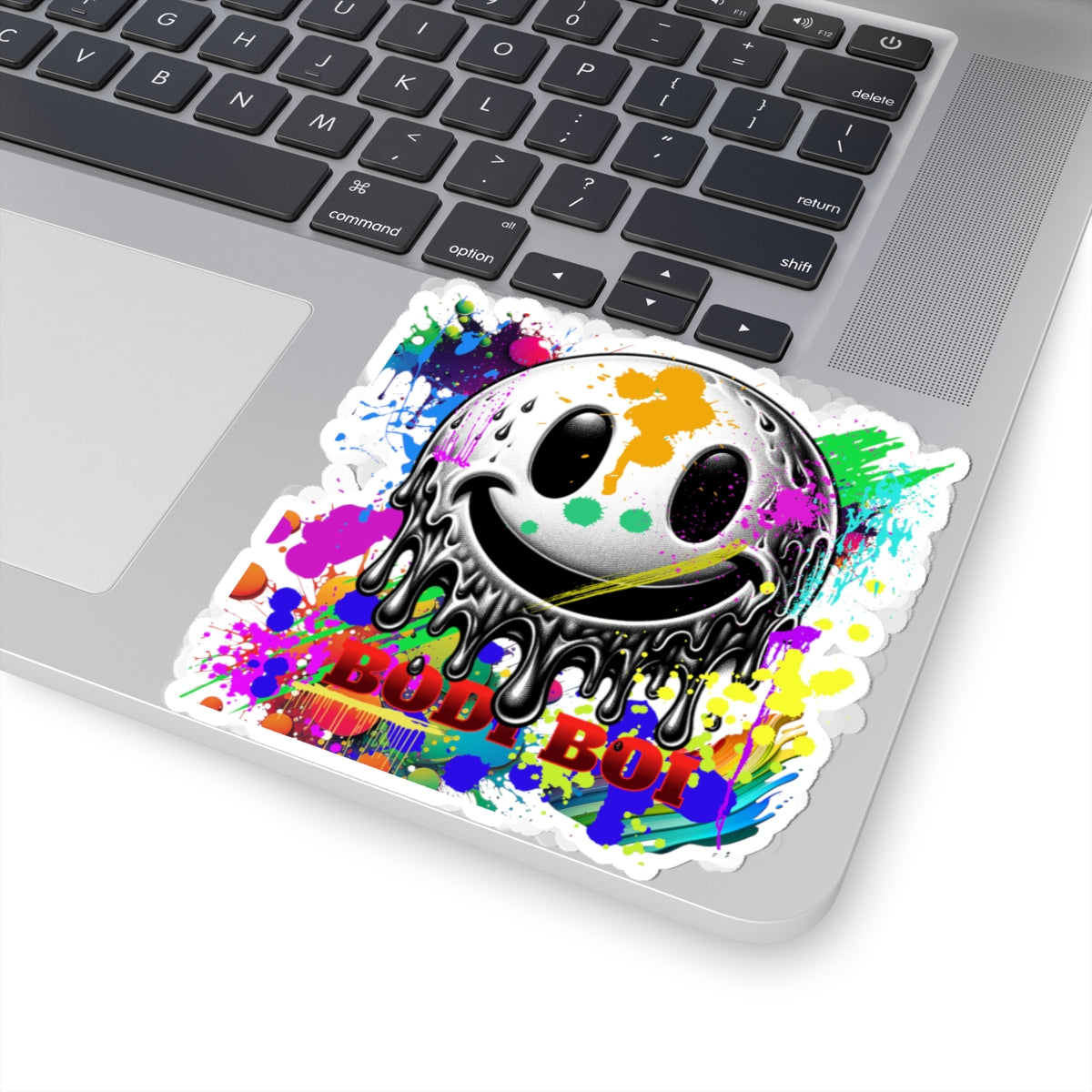 Colorful Slime Smiley Kiss-Cut Stickers, Fun Laptop Decals, Graffiti Art Stickers, Colorful Artwork for Gifts, Unique Art Stickers