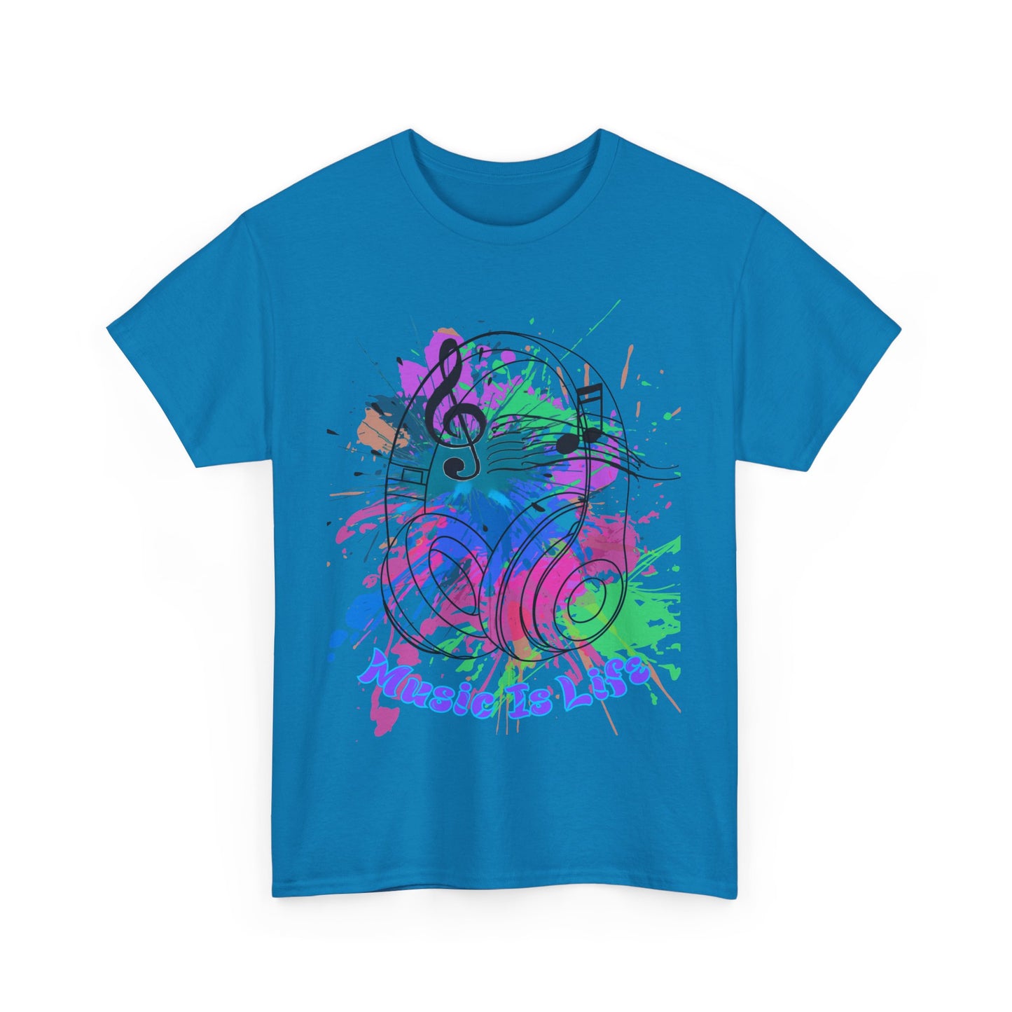 Music Is Life Unisex Heavy Cotton Tee - Perfect for Music Lovers, Gift for Musicians, Concerts, Festivals, Everyday Wear
