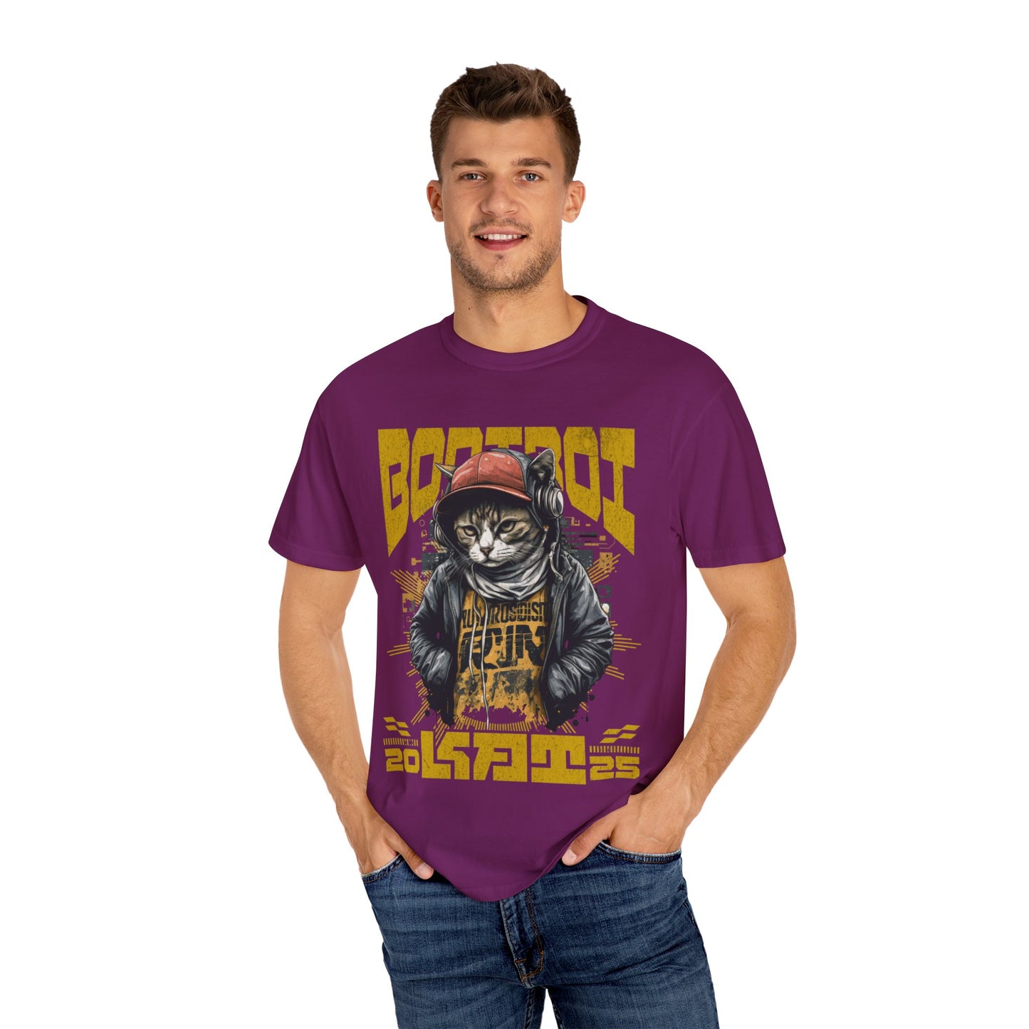 Bodi boi Unisex Vintage Style T-Shirt, Trendy Apparel for Cat Lovers, Casual Wear, Unique Gift Idea