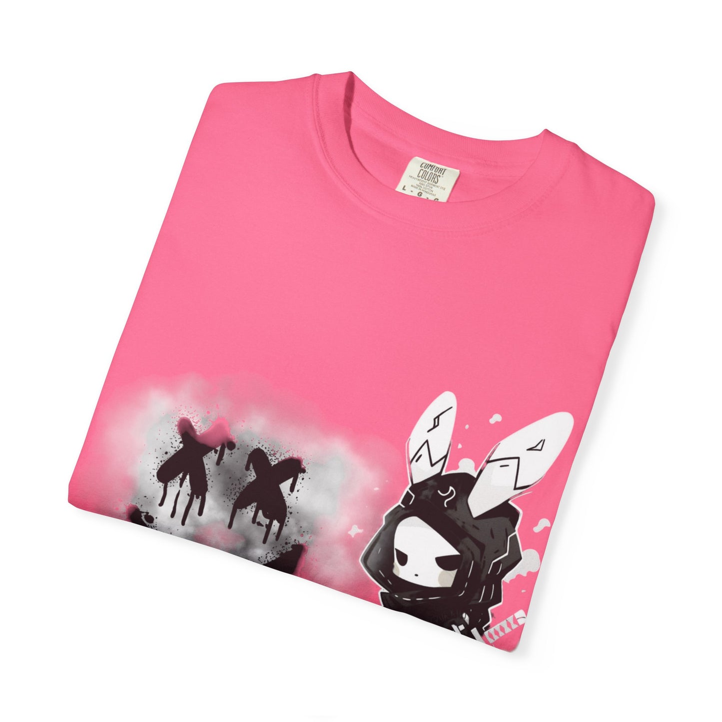 Artistic Graphic Tee featuring Unique Bunny Design, Unisex T-Shirt, Casual Wear, Streetwear, Gift for Anime Lovers, Alternative Fashion