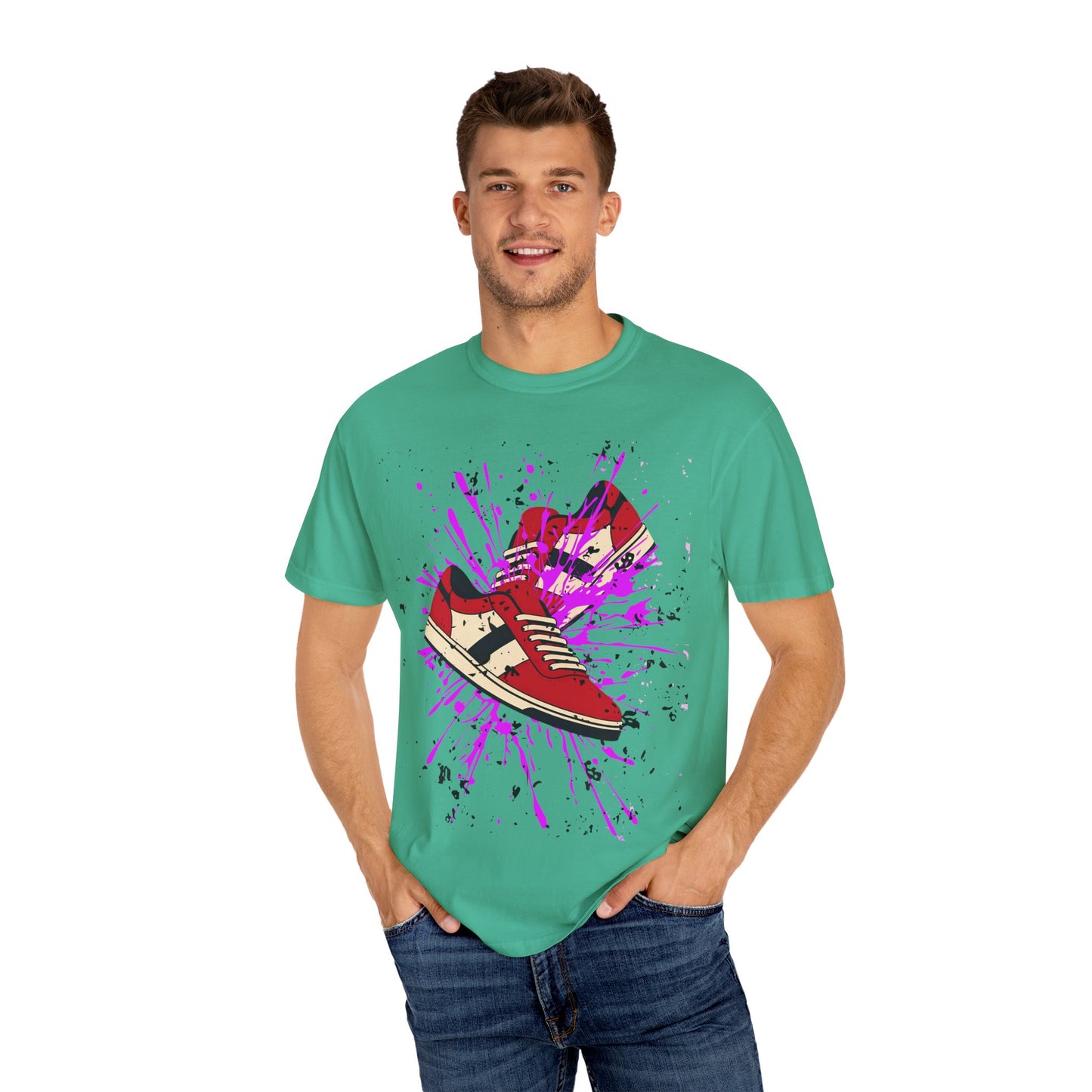 Sneaker Splash Unisex T-Shirt | Vibrant Graphic Tee | Streetwear Style | Perfect for Gift Giving | Hip-Hop Fashion | Casual Wear