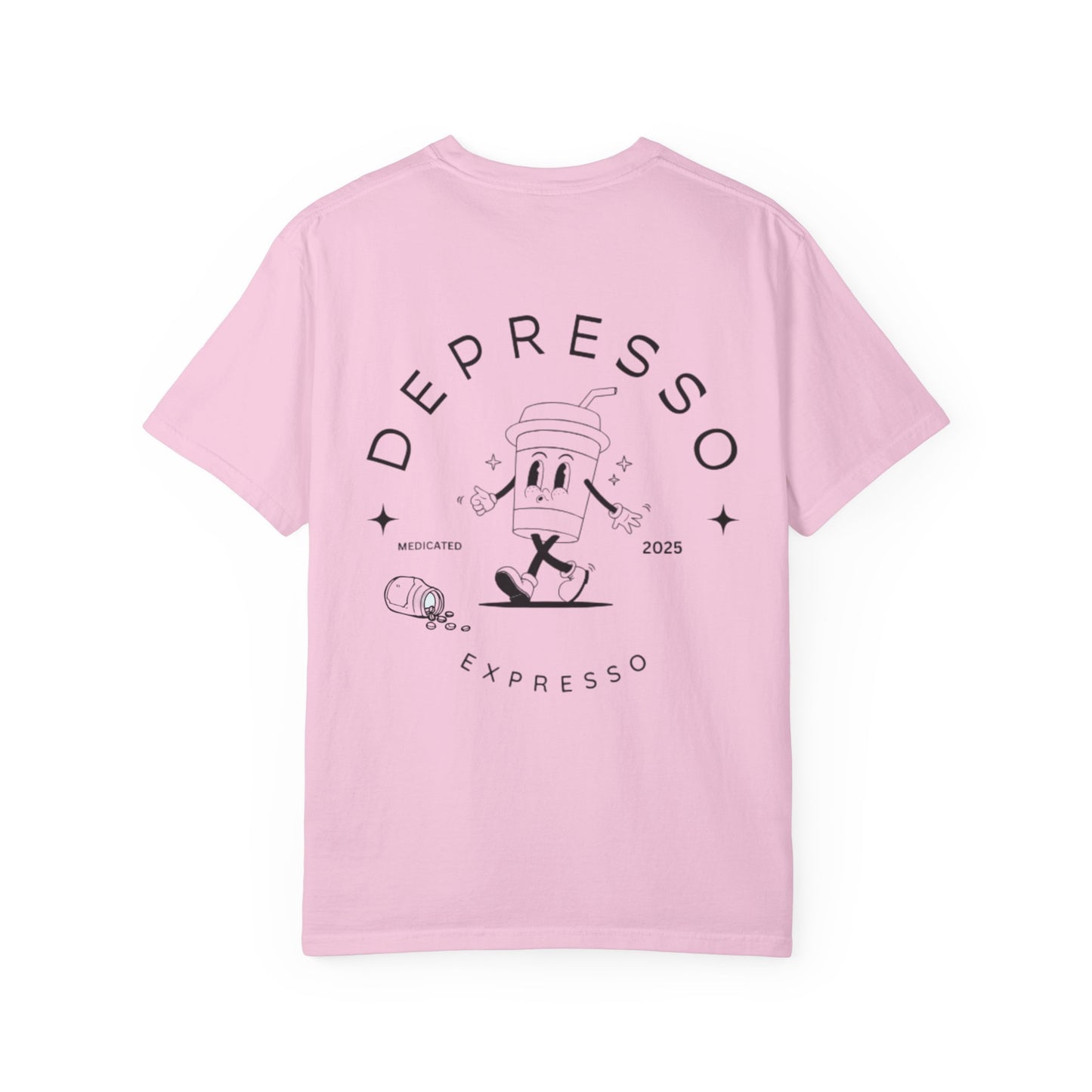 Depresso Expresso Garment-Dyed T-Shirt, Vintage Coffee Lover Tee, Casual Unisex Wear, Gift for Baristas, Perfect for Everyday Style