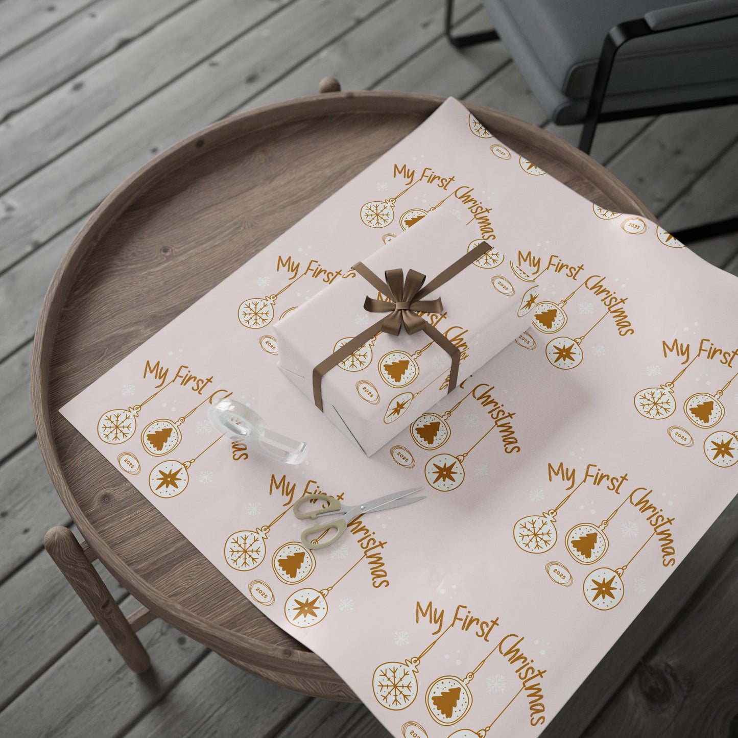 babys First Christmas Wrapping Paper, Holiday Gift Wrap, Christmas Decor, Birthday Presents, Baby's First Christmas, Festive Wrap