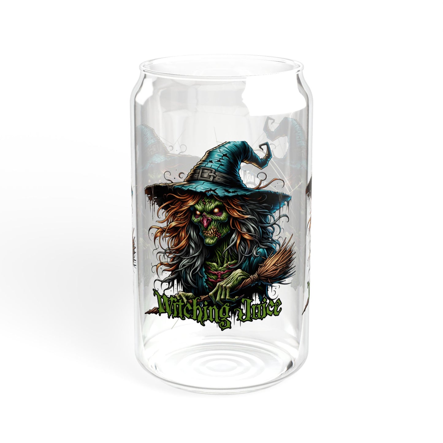 Witchy Sipper Glass | 16oz | Halloween Drinkware, Spooky Decor, Gift for Witch Lovers, Eco-Friendly Straw, Kitchen Accessory