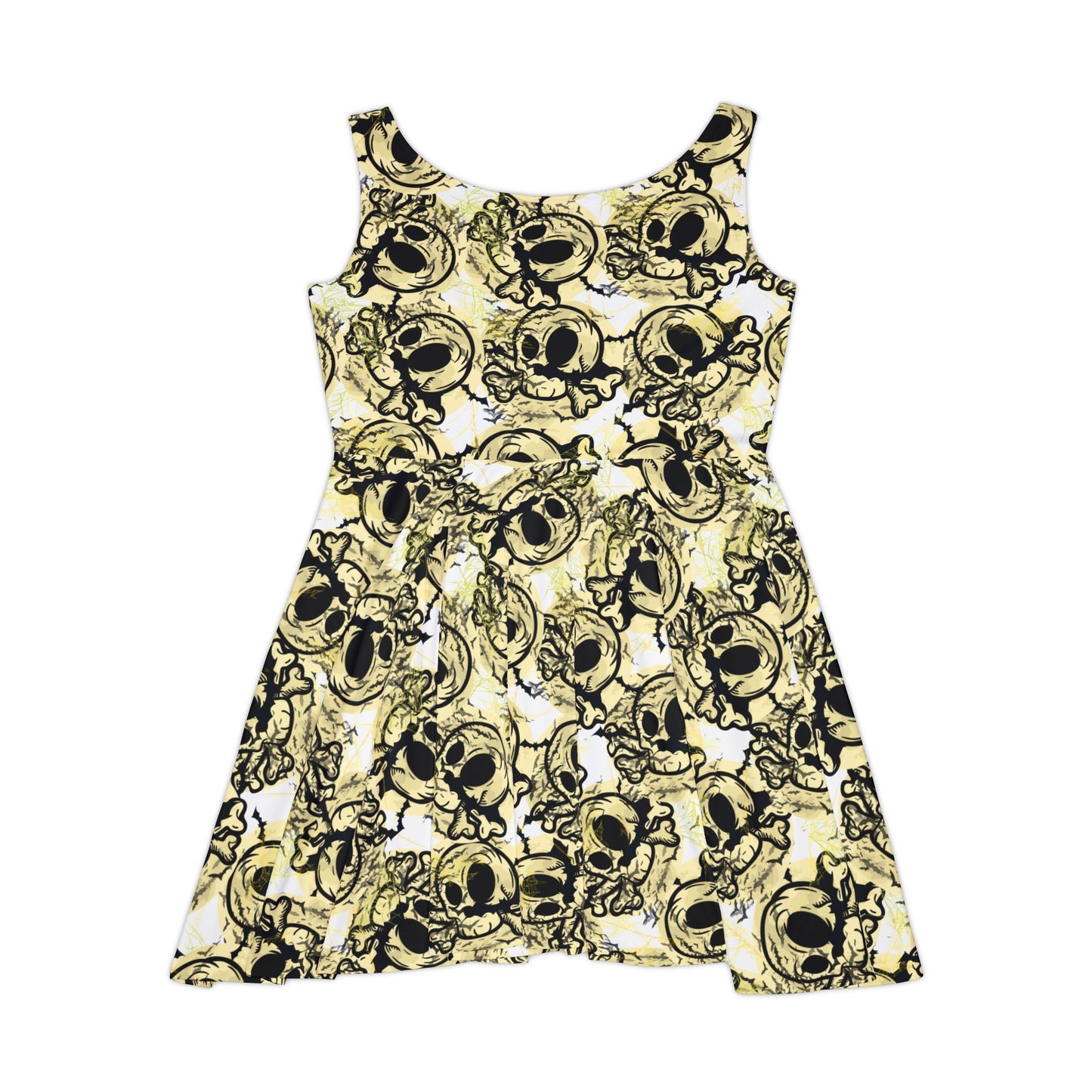Gothic Skull Women's Skater Dress, Edgy Summer Dress, Halloween Outfit, Party Dress, Trendy Casual Wear
