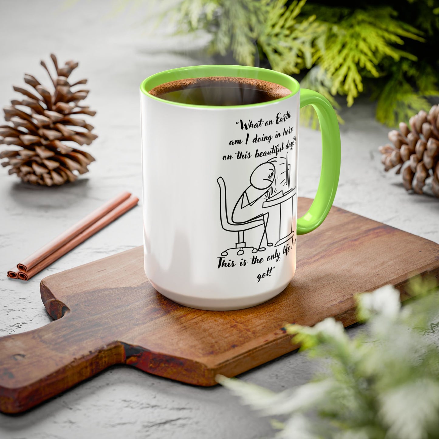 What am I doing here Coffee Mug | Fun Gift for Cat Lovers, Office Decor, Birthday, Inspirational Quote