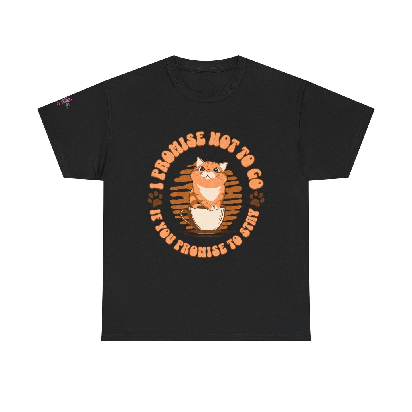 Promise Not to Go Cat Tee, Unisex Cotton T-Shirt, Gift for Cat Lovers, Cute Pet Shirt, Animal Lover Apparel