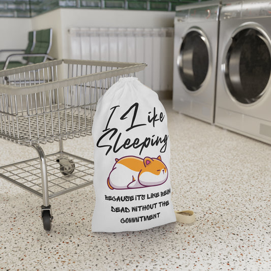 Cute Cat Laundry Bag - I Like Sleeping, Fun Storage Solution for Dorms, Kids, Pet Lovers, Cute Home Decor