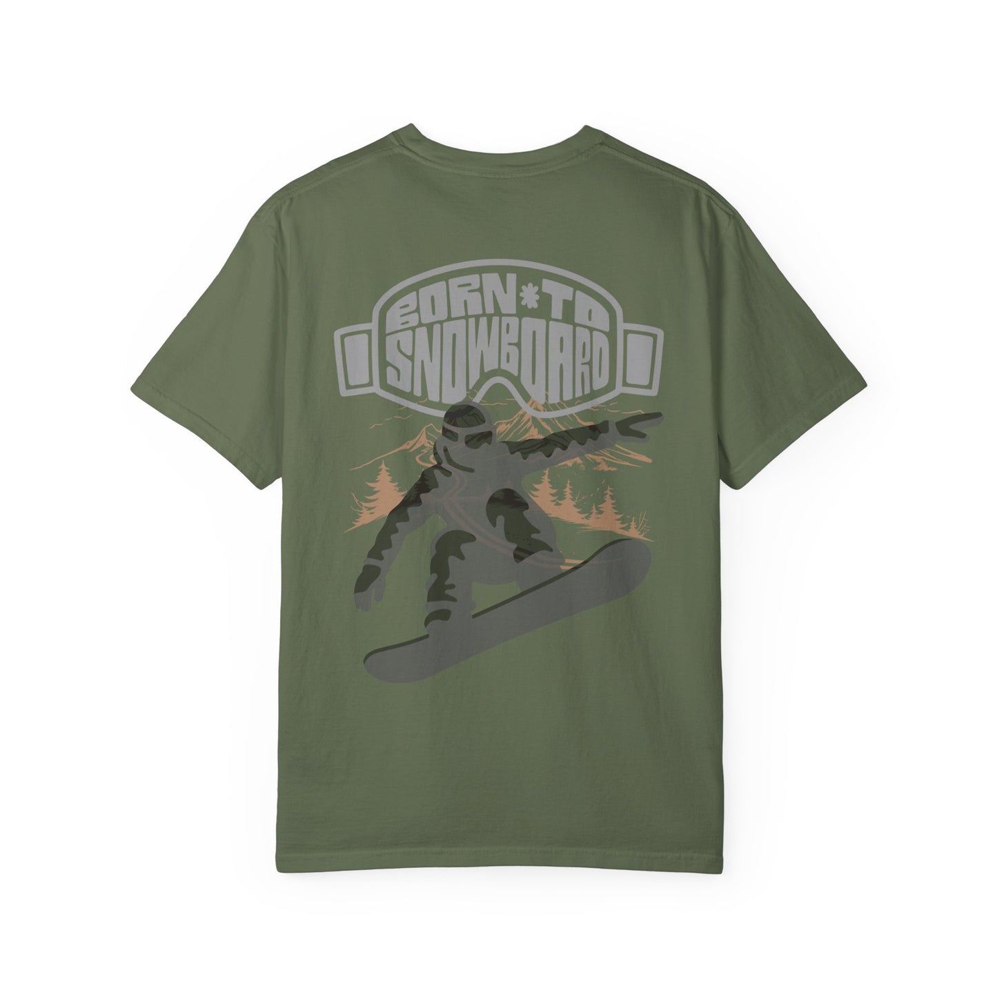 Born to Snowboard T-shirt, Unisex Garment-Dyed Tee, Snowboarding Apparel, Winter Sports Gifts, Adventure Clothing, Outdoor Lifestyle