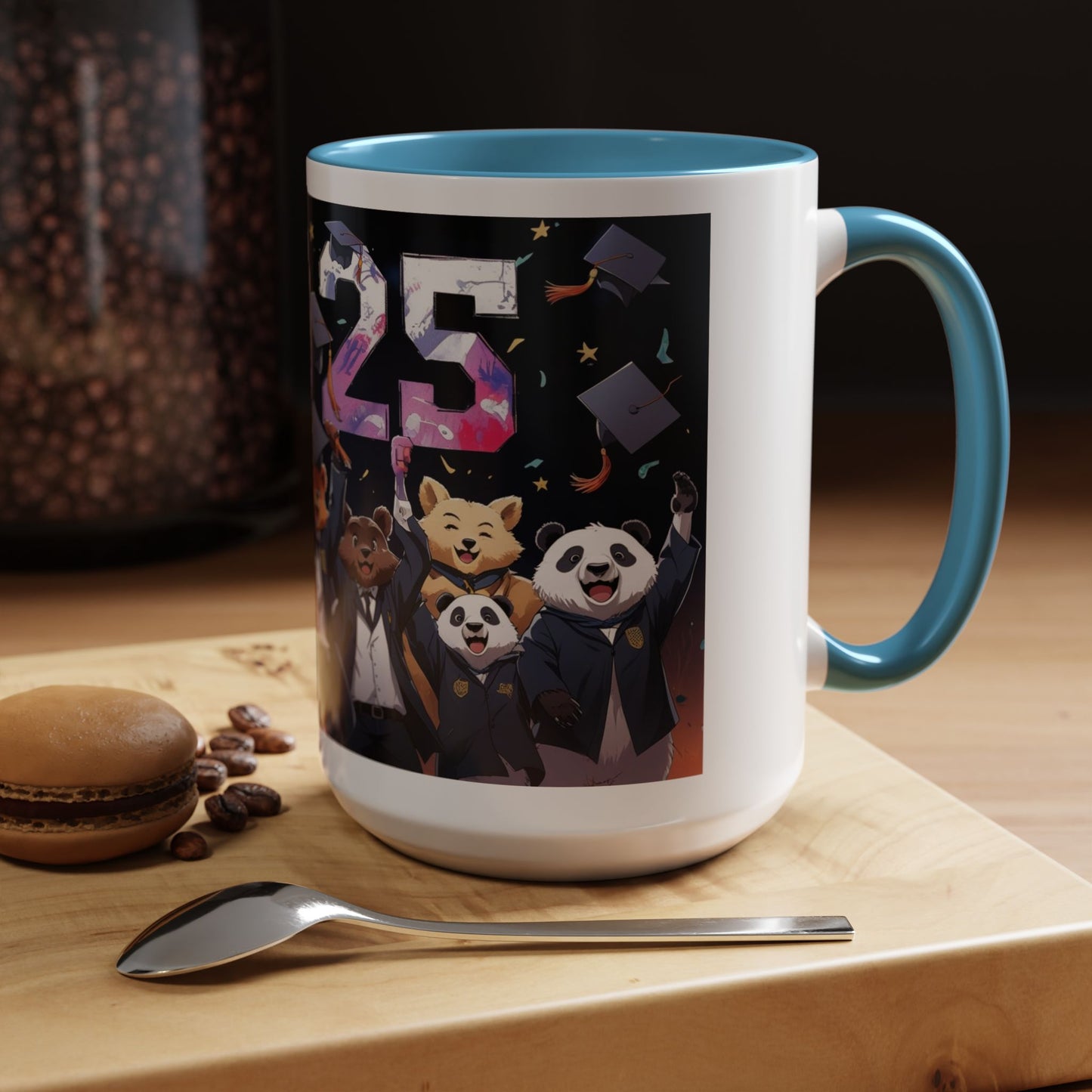 Anime Animals Graduation Celebration Coffee Mug, Funny Animal Graduation Mug, Custom Graduate Gift, Class of 2025 Mug, Unique Graduation Present