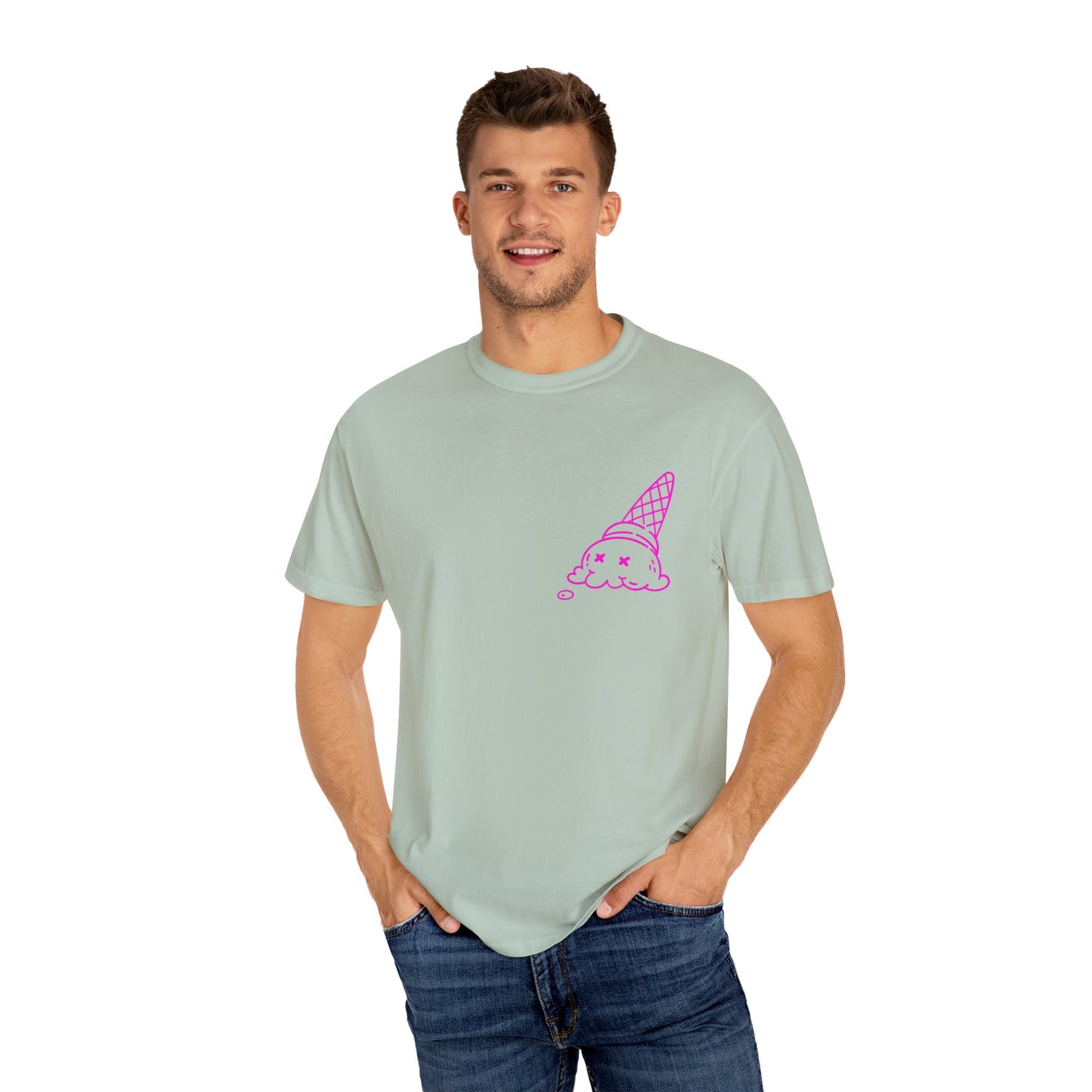 Cool Ice Cream & Helmet Graphic T-Shirt, Unisex Casual Tee, Gift for Ice Cream Lovers, Summer Vibes, Streetwear Fashion