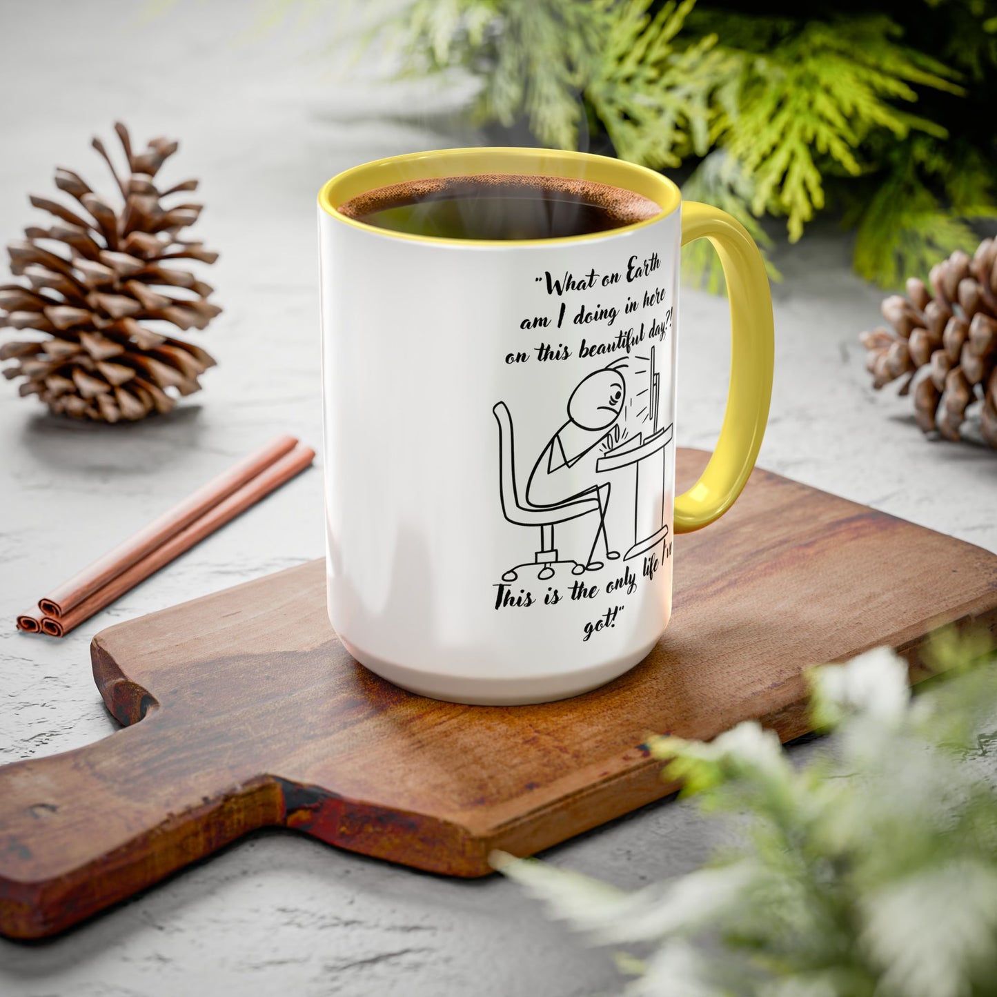 What am I doing here Coffee Mug | Fun Gift for Cat Lovers, Office Decor, Birthday, Inspirational Quote